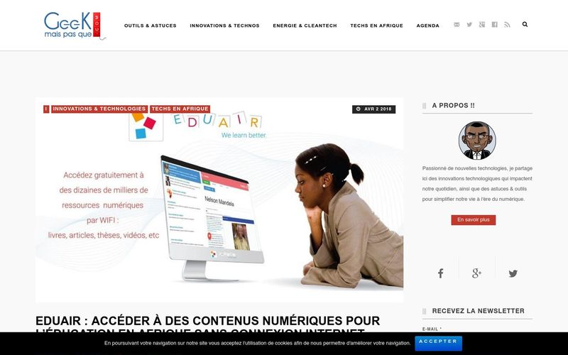 Geek mais pas que : EduAir, accéder à des contenus numériques pour l'éducation en Afrique sans connexion internet
